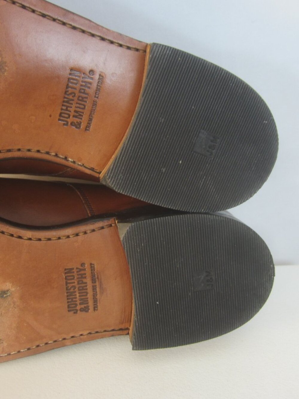 Johnston & Murphy Aristocraft Men 9 E Brown Leather Cap Toe Dress Shoes Classic - Picture 14 of 14